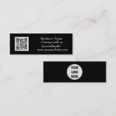 Sociale media QR-code Scannable Black Professional Mini Visitekaartje (Voorkant / Achterkant)
