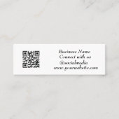 Sociale media QR-code Scannable Black Professional Mini Visitekaartje (Voorkant)