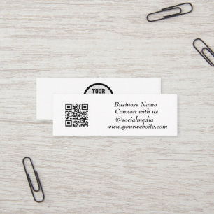 Sociale media QR-code Scannable Black Professional Mini Visitekaartje