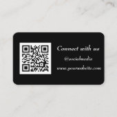 Sociale media QR-code Scannable Black Professional Visitekaartje (Voorkant)