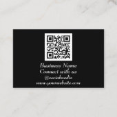 Sociale media QR-code Scannable Black Professional Visitekaartje (Voorkant)