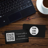 Sociale media QR-code Scannable Black Professional Visitekaartje