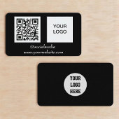 Sociale media QR-code Scannable Black Professional Visitekaartje