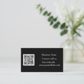 Sociale media QR-code Scannable Black Professional Visitekaartje (Staand voorkant)