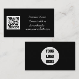 Sociale media QR-code Scannable Black Professional Visitekaartje