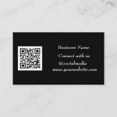 Sociale media QR-code Scannable Black Professional Visitekaartje (Voorkant)