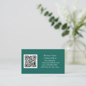 Sociale media QR-code Scannable Emerald Green Visitekaartje (Staand voorkant)