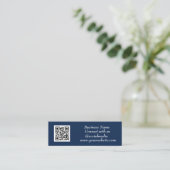Sociale media QR Code Scannable Navy Blue Mini Visitekaartje (Staand voorkant)
