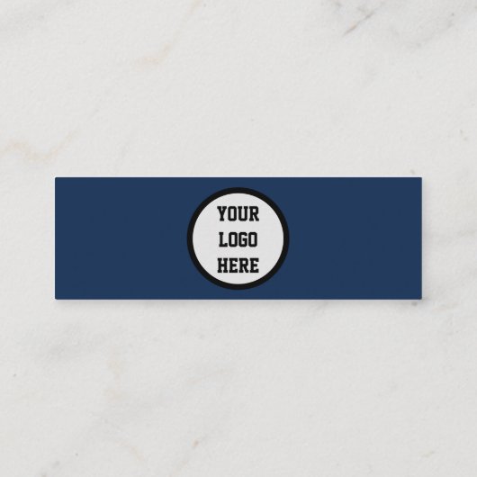 Sociale media QR Code Scannable Navy Blue Mini Visitekaartje (Achterkant)