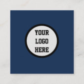 Sociale media QR Code Scannable Navy Blue Vierkante Visitekaartje (Achterkant)