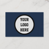 Sociale media QR Code Scannable Navy Blue Visitekaartje (Achterkant)