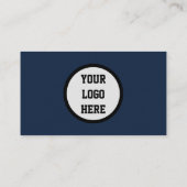 Sociale media QR Code Scannable Navy Blue Visitekaartje (Achterkant)