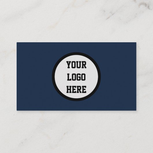 Sociale media QR Code Scannable Navy Blue Visitekaartje (Achterkant)