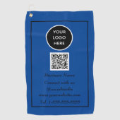 Sociale media QR-code schaalbaar Blauw Professiona Golfhanddoek (Voorkant)