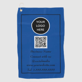 Sociale media QR-code schaalbaar Blauw Professiona Golfhanddoek