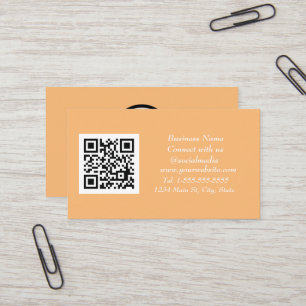 Sociale media QR-code schaalbaar Sinaasappel Visitekaartje