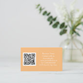 Sociale media QR-code schaalbaar Sinaasappel Visitekaartje (Staand voorkant)