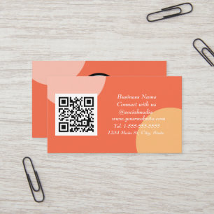 Sociale media QR-code schaalbaar Sinaasappel Visitekaartje