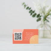 Sociale media QR-code schaalbaar Sinaasappel Visitekaartje (Staand voorkant)