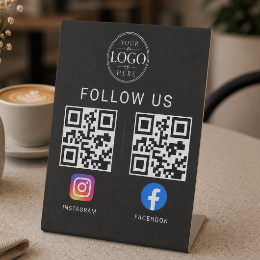 Sociale Media QR Code Tafel Display Reclamebord Met Voetstuk