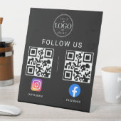 Sociale Media QR Code Tafel Display Reclamebord Met Voetstuk (Insitu)
