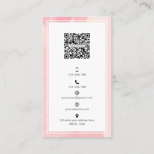 Sociale media QR-code Trendy stijlvolle, persoonli Visitekaartje (Achterkant)