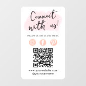 Sociale media QR-code verbinden met ons moderne ro Raamsticker (Vel)