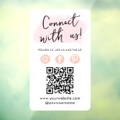 Sociale media QR-code verbinden met ons moderne ro Raamsticker (Vel 3)