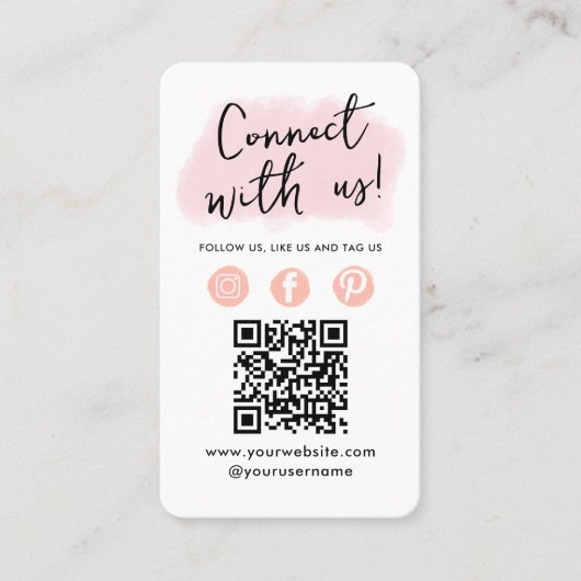 Sociale media QR-code verbinden met ons moderne ro Visitekaartje (Voorkant)