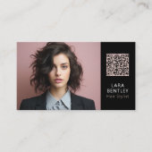 Sociale media QR-code visitekaartje voor haarstyli (Voorkant)