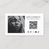Sociale Media QR Code Voeg Foto Toe Wit Visitekaartje (Voorkant)