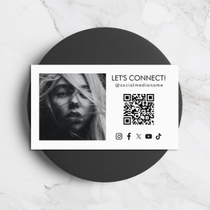 Sociale Media QR Code Voeg Foto Toe Wit Visitekaartje