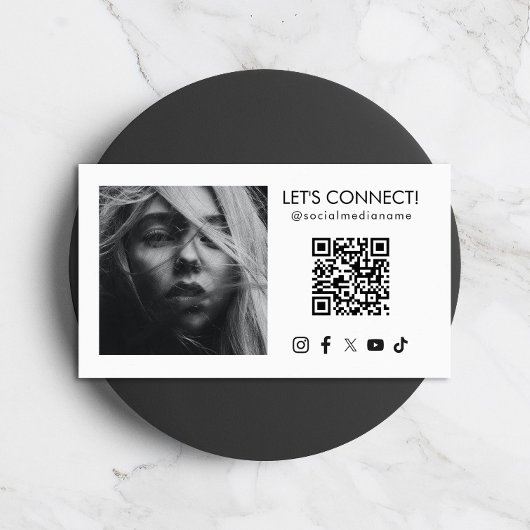 Sociale Media QR Code Voeg Foto Toe Wit Visitekaartje