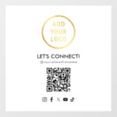 Sociale Media QR Code Voeg uw Logo Toe Wit Raamsticker (Vel)