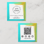 *~* Sociale media QR LOGO Vette kleur Vierkante Visitekaartje (Voorkant / Achterkant)