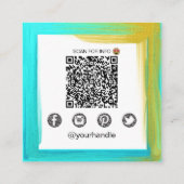 *~* Sociale media QR LOGO Vette kleur Vierkante Visitekaartje (Achterkant)