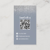 Sociale media - robuuste blauwe QR-code Voeg uw fo Visitekaartje (Achterkant)