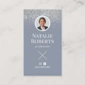 Sociale media - robuuste blauwe QR-code Voeg uw fo Visitekaartje (Voorkant)