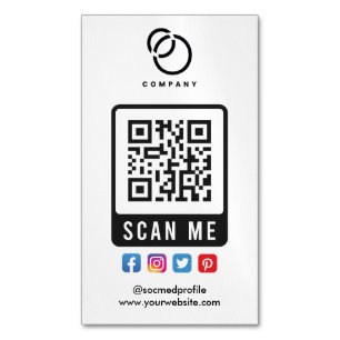 Sociale media Scannen me QR Code Moderne Eenvoudig Magnetisch Visitekaartje