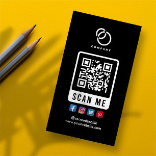 Sociale media Scannen me QR Code Moderne Eenvoudig Magnetisch Visitekaartje