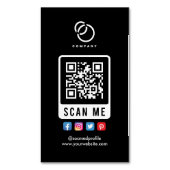 Sociale media Scannen me QR Code Moderne Eenvoudig Magnetisch Visitekaartje (Voorkant Verticaal)