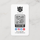Sociale media scannen me QR-code Moderne Eenvoudig Visitekaartje (Voorkant)