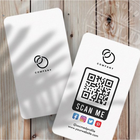 Sociale media Scannen me QR Code Moderne Eenvoudig Visitekaartje
