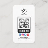 Sociale media Scannen me QR Code Moderne Eenvoudig Visitekaartje (Voorkant)