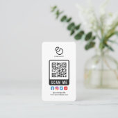 Sociale media Scannen me QR Code Moderne Eenvoudig Visitekaartje (Staand voorkant)