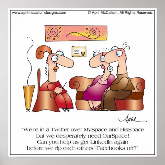 SOCIALE MEDIA, SOCIAAL MIJ Afdrukken door April Mc Poster (Voorkant)