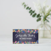 Sociale media | Stars Chalkboard Teacher Visitekaartje (Staand voorkant)