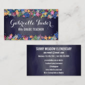 Sociale media | Stars Chalkboard Teacher Visitekaartje (Voorkant / Achterkant)
