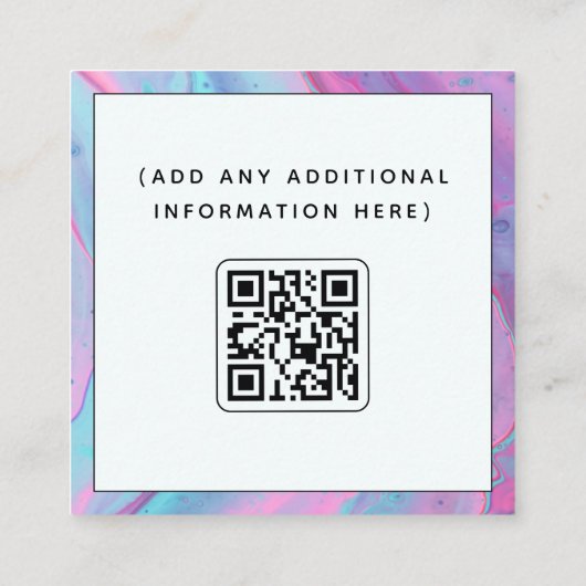 Sociale media-strateeg Sociale media QR-code Kleur Vierkante Visitekaartje (Achterkant)