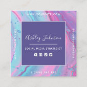 Sociale media-strateeg Sociale media QR-code Kleur Vierkante Visitekaartje (Voorkant)